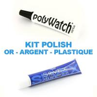 Kit pour polir une montre or, argent, plastique + Lingettes