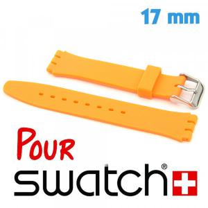 Bracelet montre Swatch pas cher 17 mm silicone orange