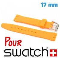 Bracelet montre Swatch pas cher 17 mm silicone orange