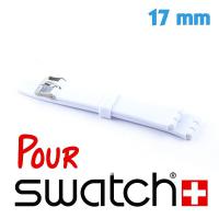 Bracelet pas cher pour montre Swatch 17 mm silicone blanc