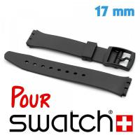 Bracelet qualité pour Swatch 17 mm noir 