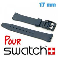 Bracelet PVC qualité pour montre Swatch bleu 17 mm