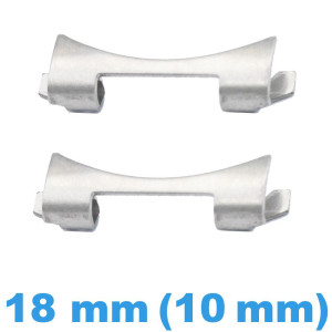 Lot 2 Cache Pompe pour Montre 18 mm (10 mm) Argenté Pointu Cache Pompe | My-Montre