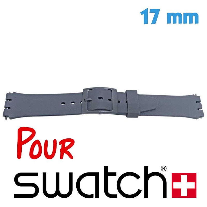 Watch Strap Montre Bracelet Swatch Bracelet Swatch Gris 17 Mm - Main Image