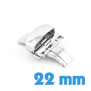 Fermoir double déployant 22 mm pour montre bracelet cuir silicone plastique