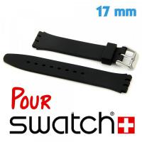 Bracelet Montre Swatch Noir Silicone 17 mm