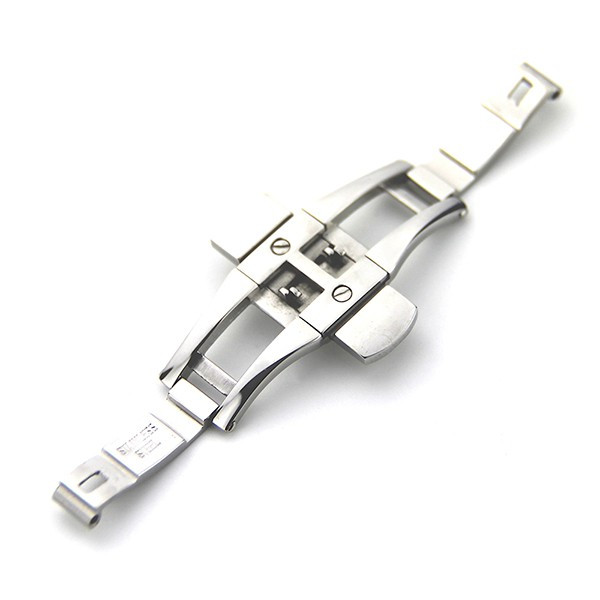 Boucle Montre Bracelet 16mm Triple Poussoirs Boucle Déployante Papillon Pour Bracelet - Largeur 16mm (côté Boucle) / 18mm (bracelet), Acier Inoxydable Broche Diamants - Foto 7