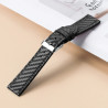 Bracelet Noir 20 mm Cuir véritable pour montre