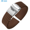Bracelet Déployant 20 mm Caoutchouc Brun de montre