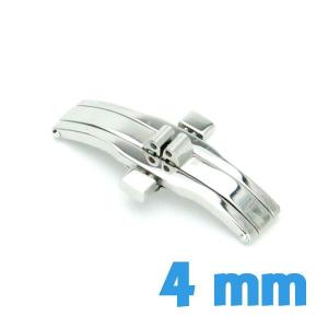 4 mm Fermoir double_deployante argent acier bouton