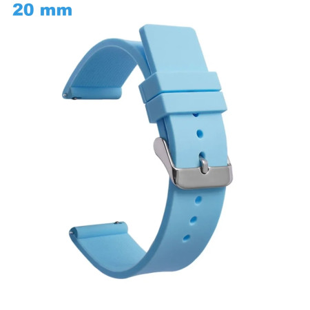 Bracelet Montre Cuir Bleu – Largeur 20 Mm – Fermoir Boucle – Universel – Neuf Sans étiquette
