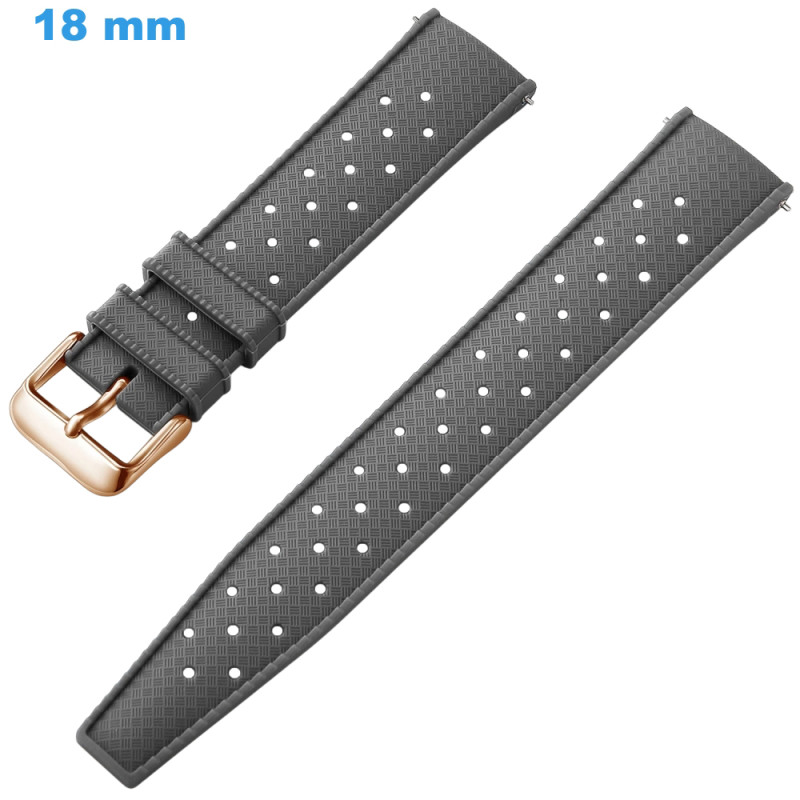 Bracelet Montre En Silicone Saumon - Largeur 18 Mm - Bord Arrondi - 100% étanche - Neuf