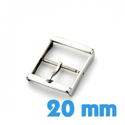 Boucle ardillon montre acier 20 mm argent
