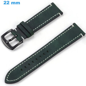 Bracelet Vert 22 mm Cuir véritable montre Ardillon Bracelet Cuir pour montre | My-Montre