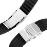 Bracelet Déployant Noir 18 mm Caoutchouc de montre