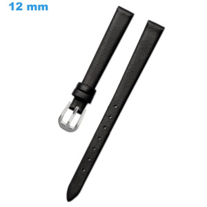 Petit bracelet pour montre 12 mm Cuir véritable Noir fermoir Ardillon Bracelet Cuir pour montre | My-Montre