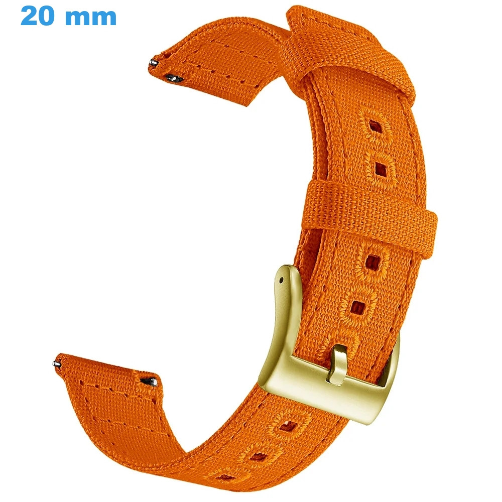 Bracelet De Montre En Cuir Velours Orange - Largeur 17 Mm - Boucle Ardillon - Universel - Fabriqué En Allemagne