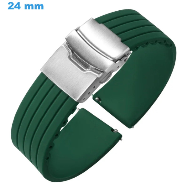 Bracelet Montre Bandes Boucle Croco Brillant Cuir 10 Mm Orange Brun