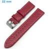 Bracelet 22 mm Cuir véritable boucle Ardillon montre Rouge