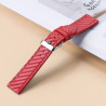 Bracelet 22 mm Cuir véritable boucle Ardillon montre Rouge