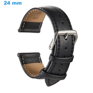 Bracelet 24 mm Cuir Noir montre Bracelet Cuir pour montre | My-Montre