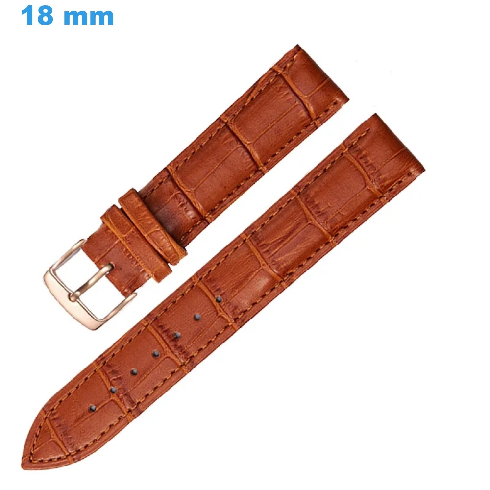 Bracelet De Montre Cuir Bleu 18 Mm - Aspect Peau De Serpent - Femme NEUF