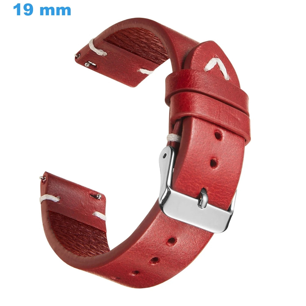 Bracelet Montre Cuir Maruca Véritable Rouge 16 Mm - Neuf Avec étiquettes