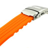 Bracelet montre Orange 18 mm Caoutchouc Déployant