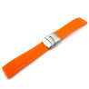 Bracelet montre Orange 18 mm Caoutchouc Déployant