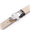 Bracelet 14 mm Cuir véritable Papillon pour montre Noir