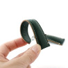 Bracelet 20 mm Cuir véritable Vert pour montre boucle Ardillon