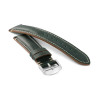 Bracelet 20 mm Cuir véritable Vert pour montre boucle Ardillon