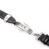 Bracelet de montre 14 mm Cuir véritable Noir boucle Papillon