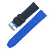 Bracelet 20 mm Silicone pour montre Noir et Bleu boucle Ardillon