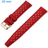 Bracelet 22 mm Silicone boucle Ardillon pour montre Rouge