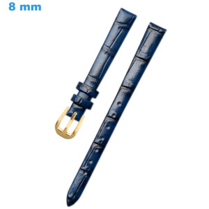 Bracelet Bleu 8 mm Cuir véritable montre Bracelet Cuir pour montre | My-Montre