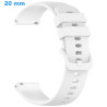 Bracelet Blanc 20 mm Caoutchouc montre fermoir Ardillon