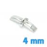 Fermoir 4 mm argent papillon acier bouton