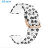 Bracelet Caoutchouc boucle Ardillon pour montre Blanc et Motif 20 mm