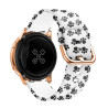 Bracelet Caoutchouc boucle Ardillon pour montre Blanc et Motif 20 mm
