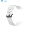 Bracelet montre 20 mm Caoutchouc Blanc fermoir Ardillon
