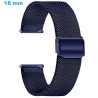 Bracelet 18 mm Acier Inoxydable fermoir Coulissant montre Bleu