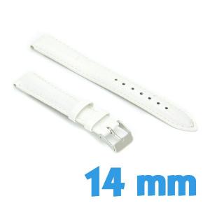 Bracelet pour montre 1.4 cm Blanc Cuir Synthétique croco