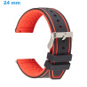 Bracelet 24 mm Caoutchouc pour montre Noir et Rouge
