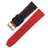 Bracelet 24 mm Caoutchouc pour montre Noir et Rouge