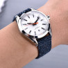 Bracelet 18 mm Cuir PU Bleu de montre fermoir Ardillon