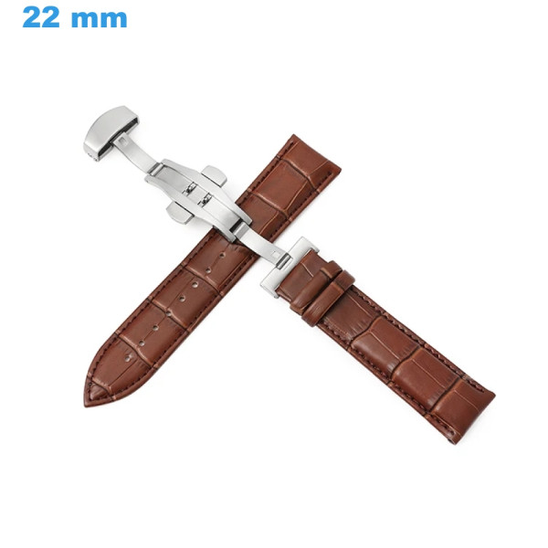 Bracelet De Montre Cuir Italien Véritable 24 Mm – Marron Détressé – Neuf