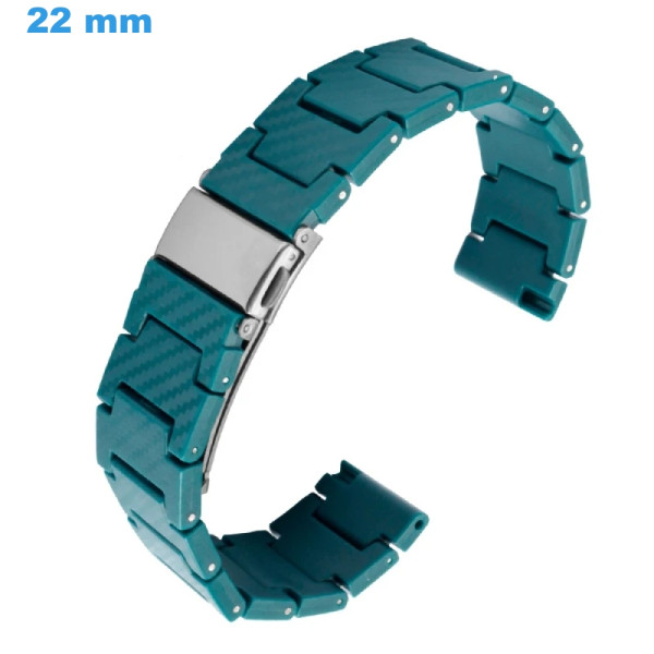Bracelet De Montre PANERAI Déployant 24 Mm - Fibre De Carbone Et Cuir Noir, Style Vintage, Neuf Sans étiquette