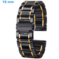 Bracelet montre Noir 18 mm...