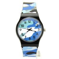 Montre camouflage légère pas chère bleu